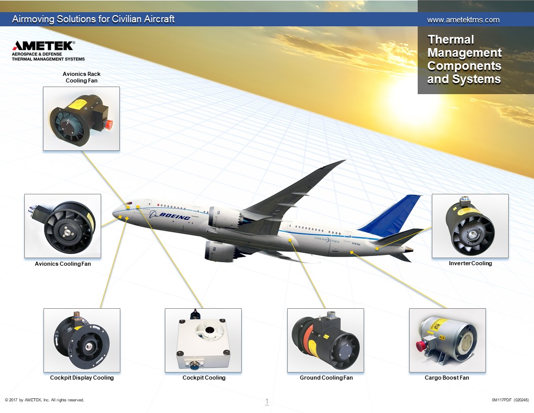 Commercial Aircraft Cooling from AMETEK Rotron